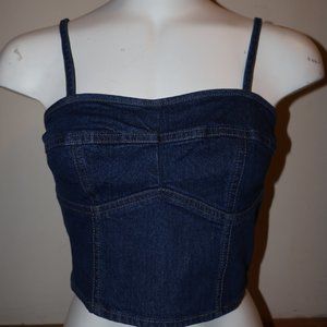 never been worn denim crop top